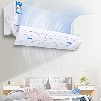 Foto de Deflector de aire acondicionado universal, parabrisas ajustable, aire acondicionado frío/calor, para el hogar/oficina, ancianos, bebés, mujeres embarazadas, color blanco